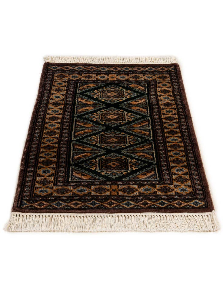 Detail image of  2' x 3'  Hand Knotted Bokhara Oriental Wool Rug