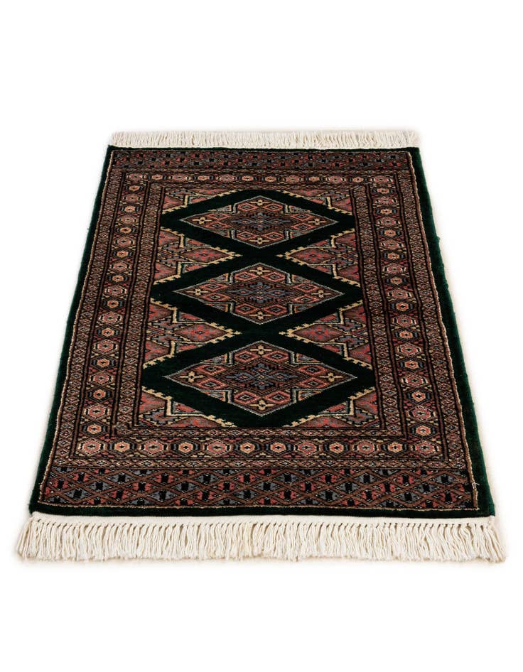 Detail image of  2' 1 x 3' 2  Hand Knotted Bokhara Oriental Wool Rug