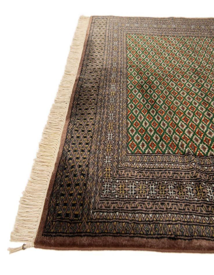 Detail image of  4' 1 x 6' 2  Hand Knotted Bokhara Wool Rug