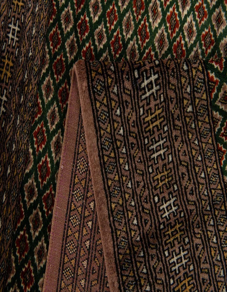 Detail image of  4' 1 x 6' 2  Hand Knotted Bokhara Wool Rug