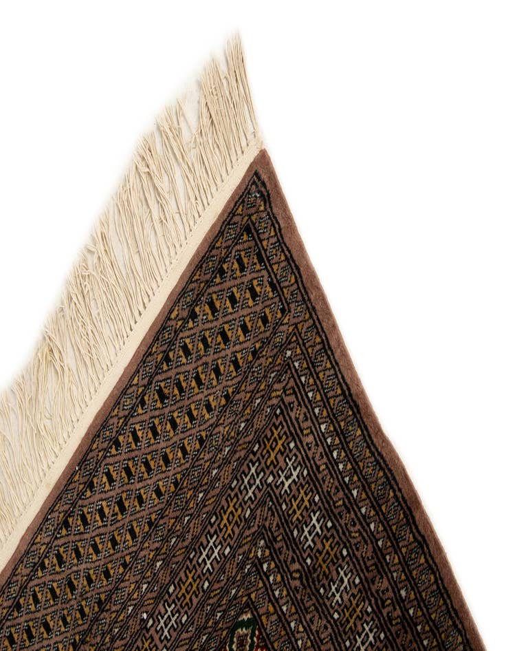 Detail image of  4' 1 x 6' 2  Hand Knotted Bokhara Wool Rug