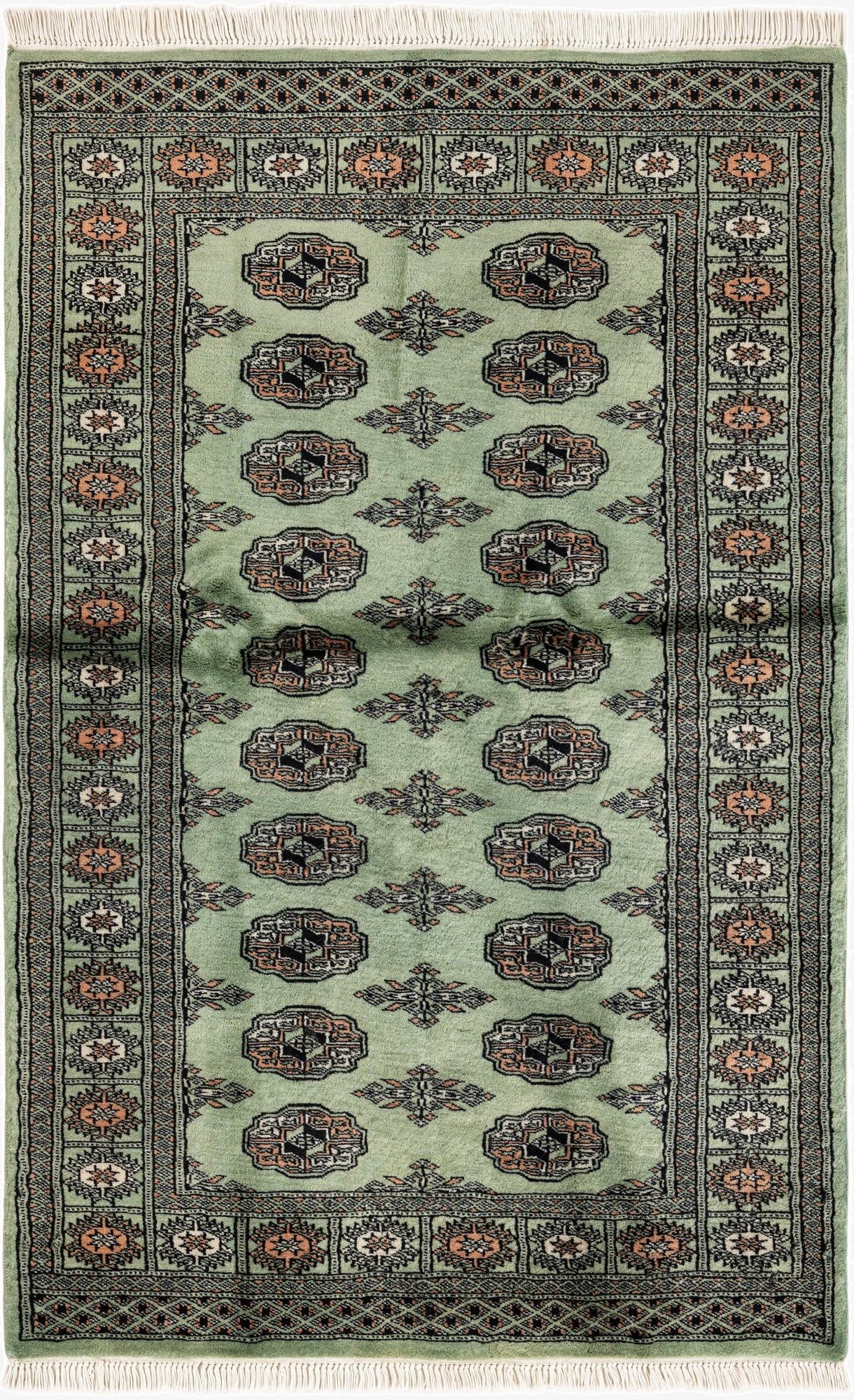  3' 1 x 4' 10  Hand Knotted Bokhara Oriental Wool Rug