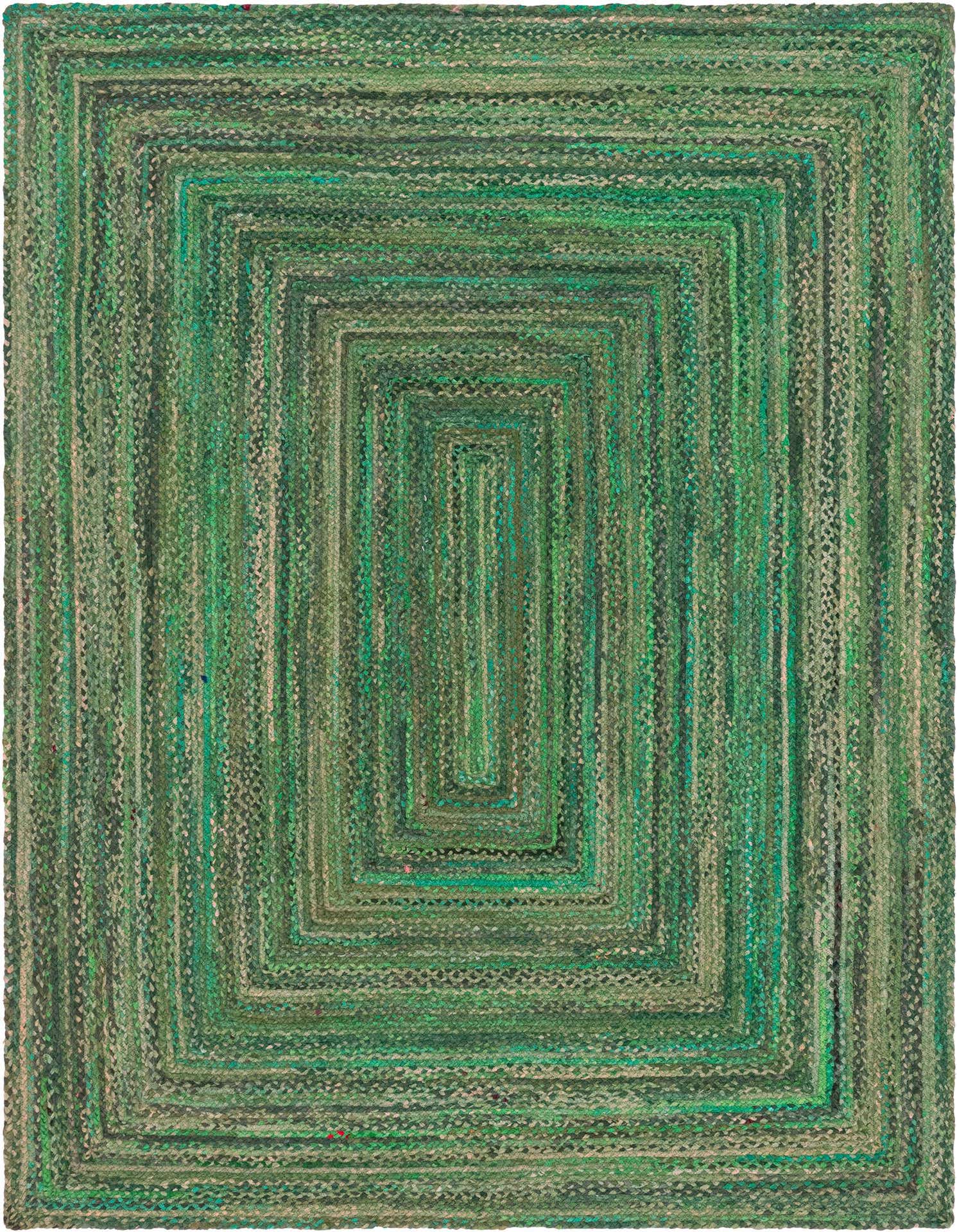 Primary image  9' x 12'  Hand Braided Chindi Rug