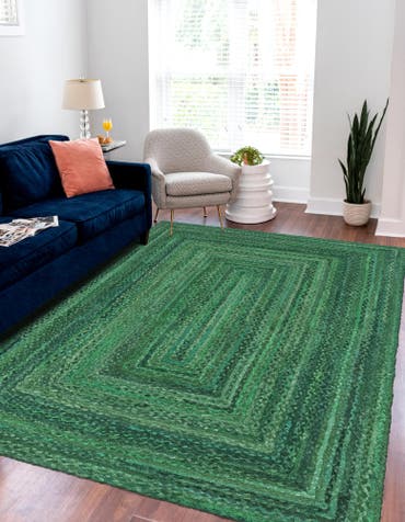  9' x 12'  Hand Braided Chindi Rug