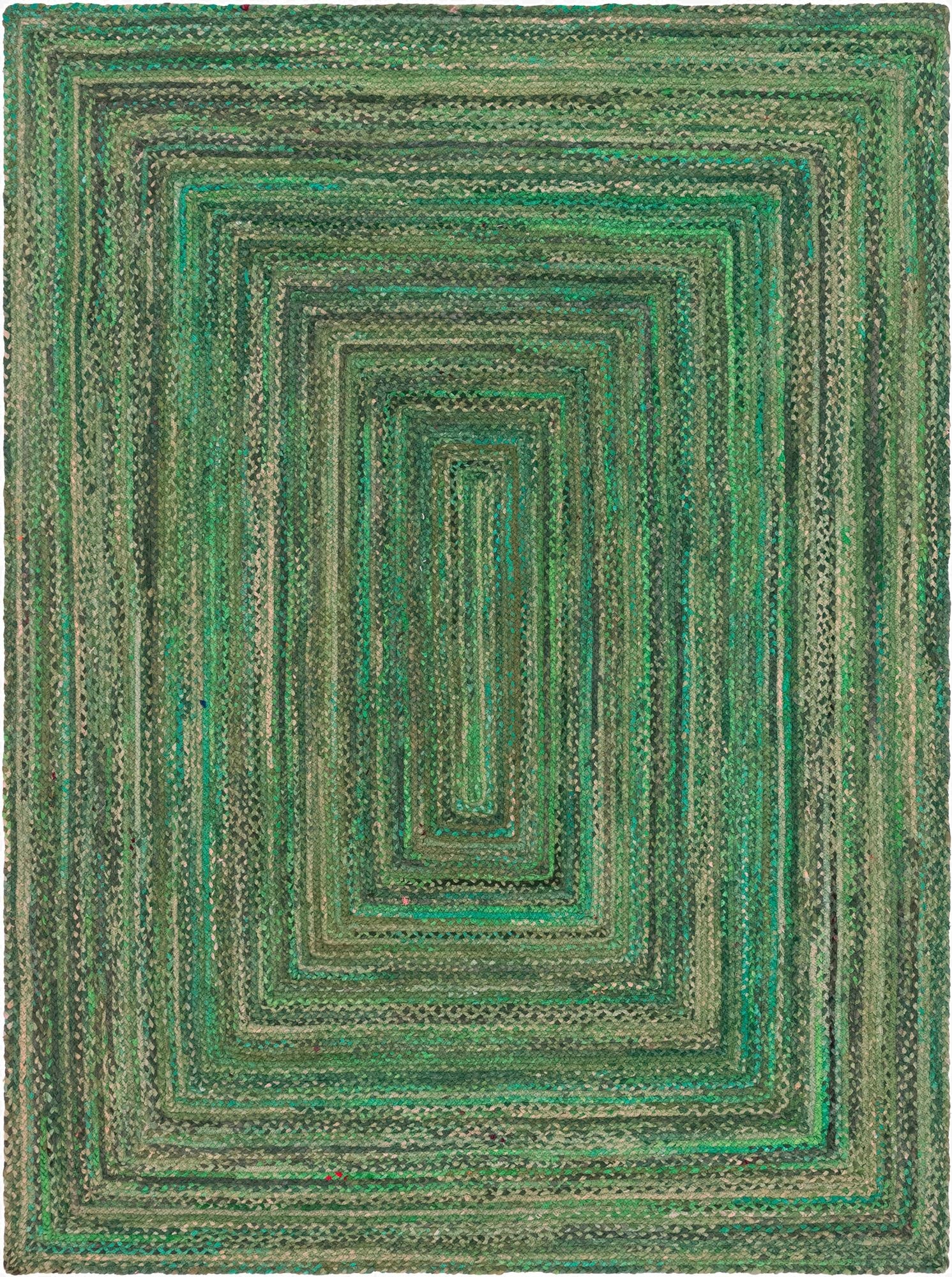Primary image  9' x 12'  Hand Braided Chindi Rug