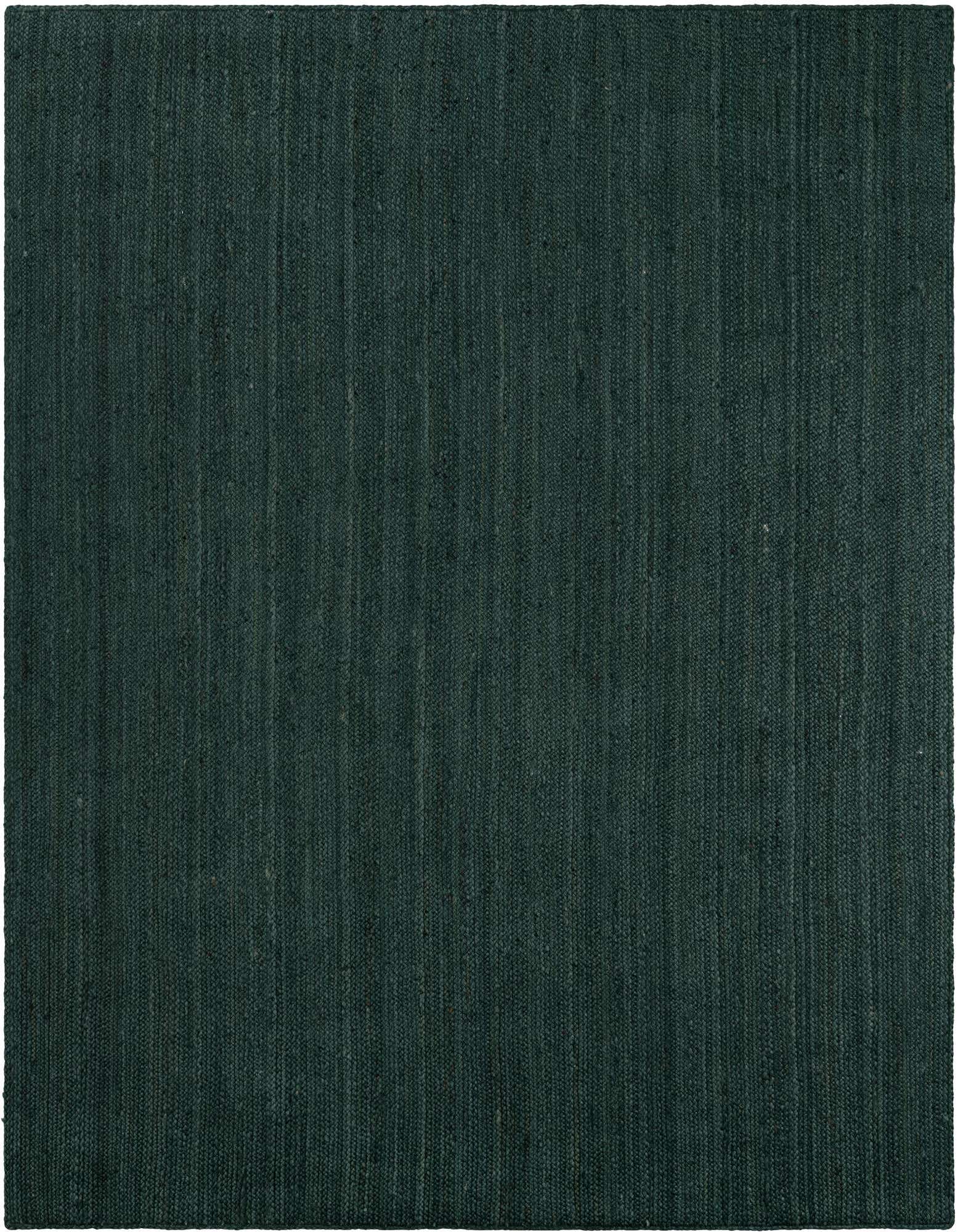 A rectangular 8x10 green jute area rug with a textured, flatweave construction, suitable for an office or living room.