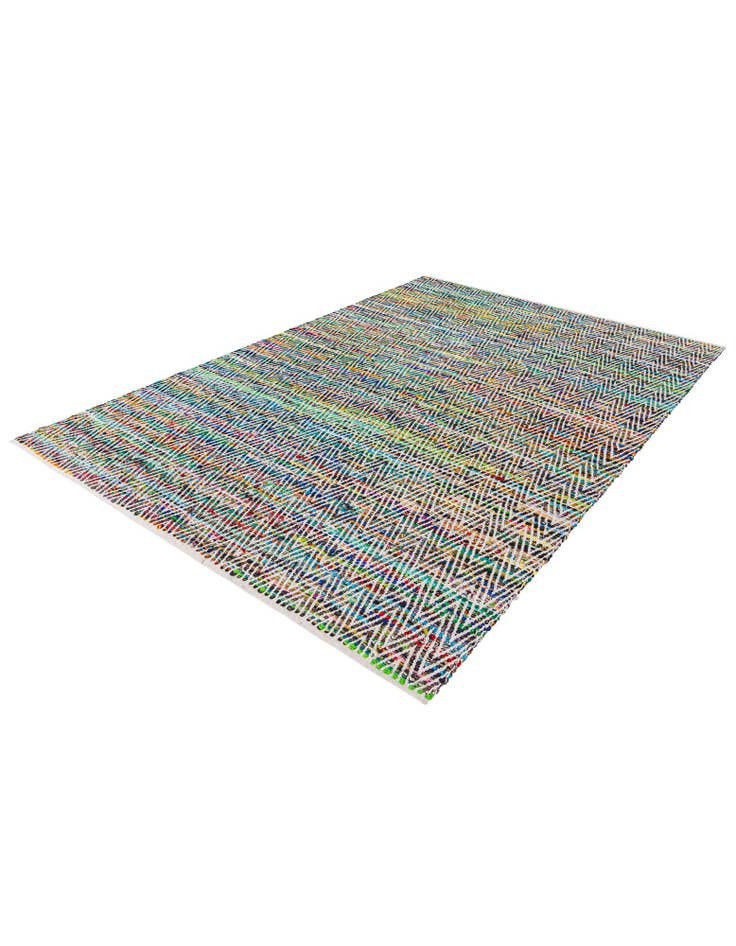 Detail image of  7' 1 x 10'  Hand Woven Chindi Chevron Rug