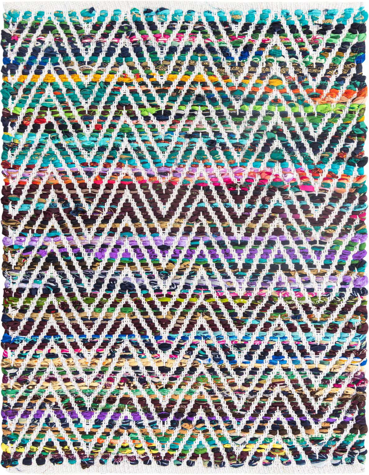 Primary image  2' x 3' 1  Hand Woven Chindi Chevron Rug