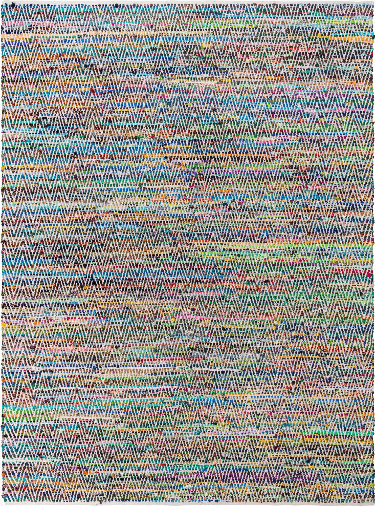  9' x 12'  Hand Woven Chindi Chevron Rug