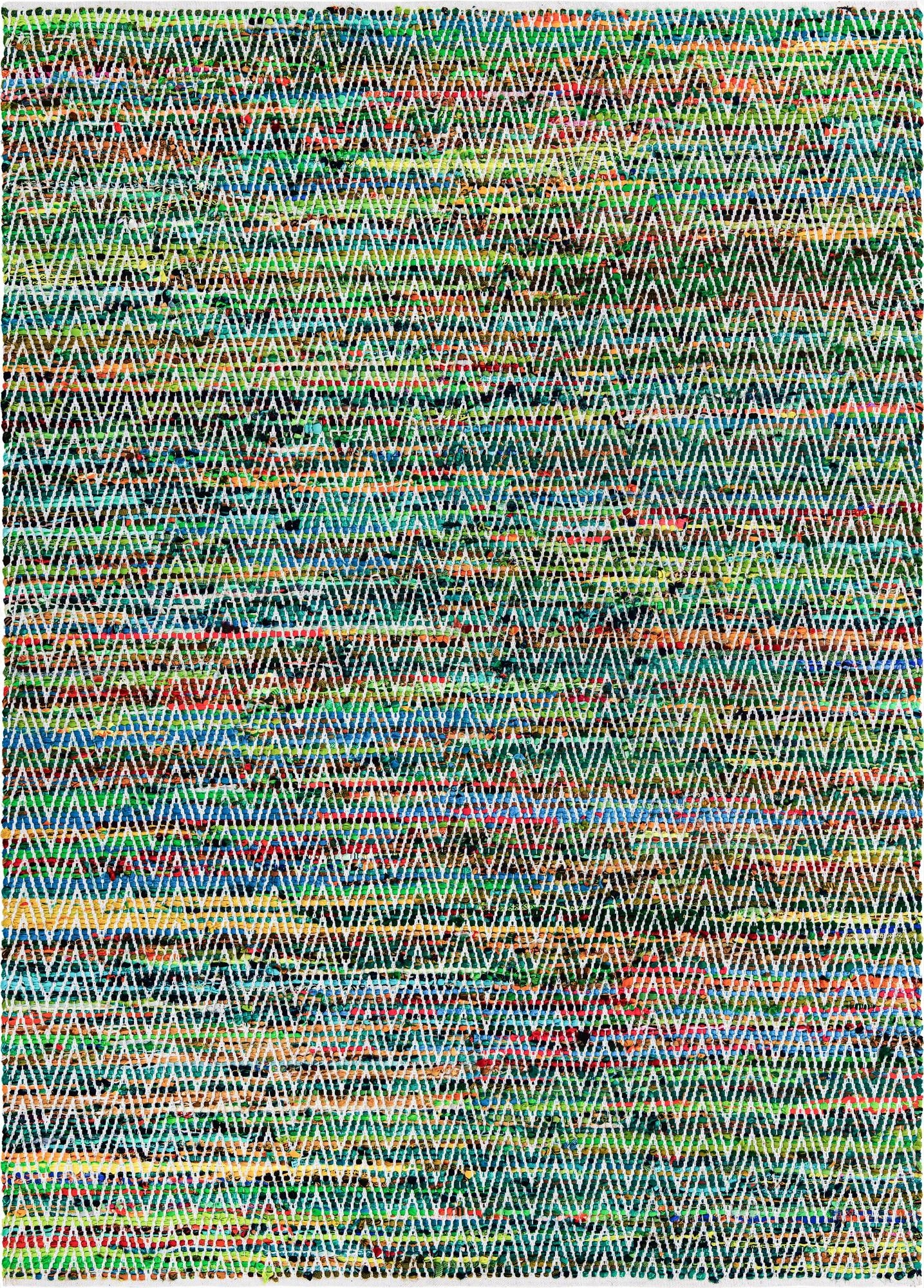  8' x 11'  Hand Woven Chindi Chevron Rug