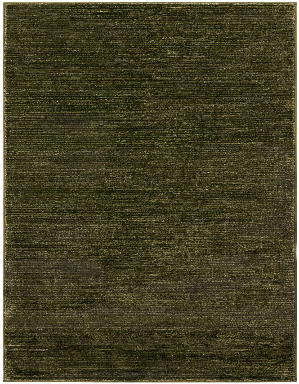 A 3x5 rectangular Finsbury rug in varying shades of green, featuring a textured high-low pile.