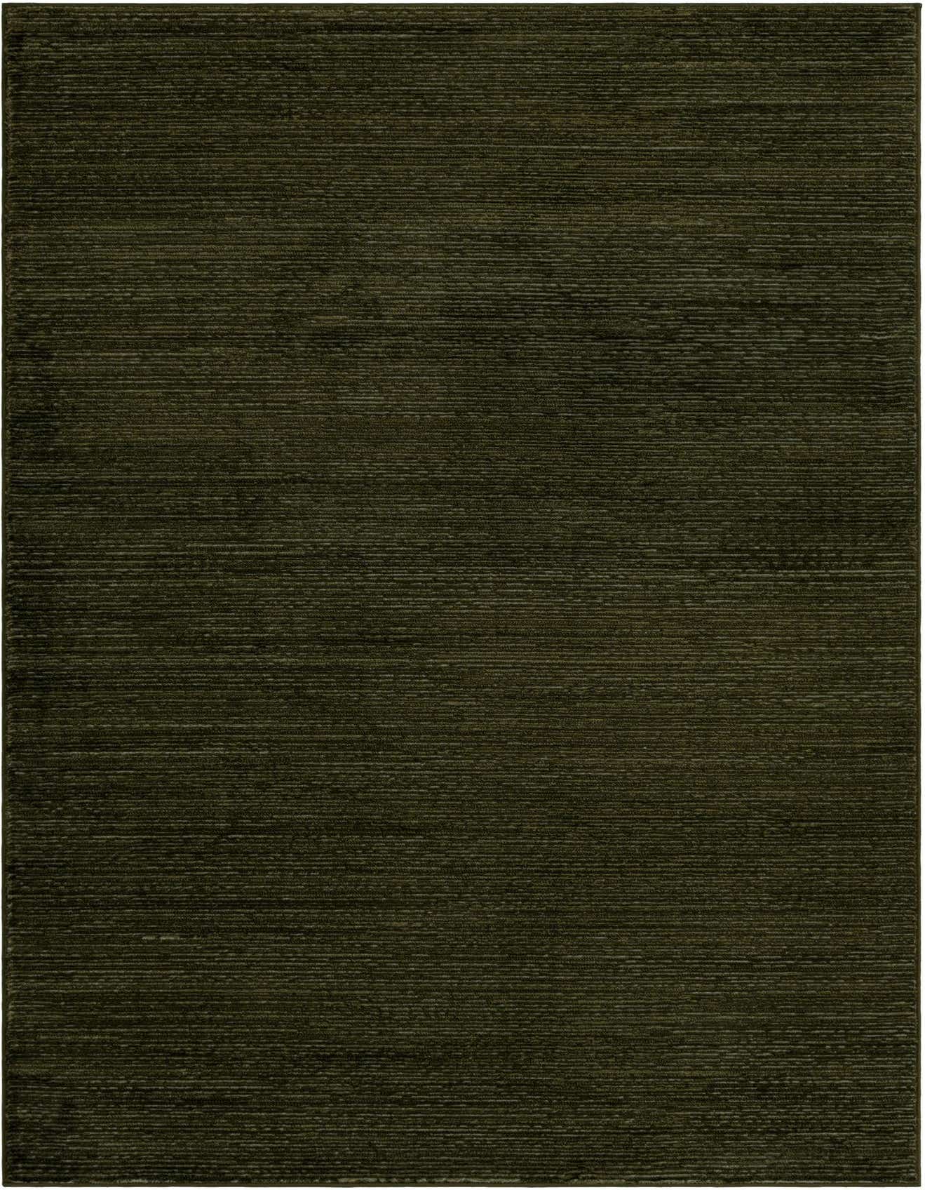 A 5x8 rectangular Finsbury rug in deep green, featuring a subtle high/low textured pile, perfect for an office or living room.