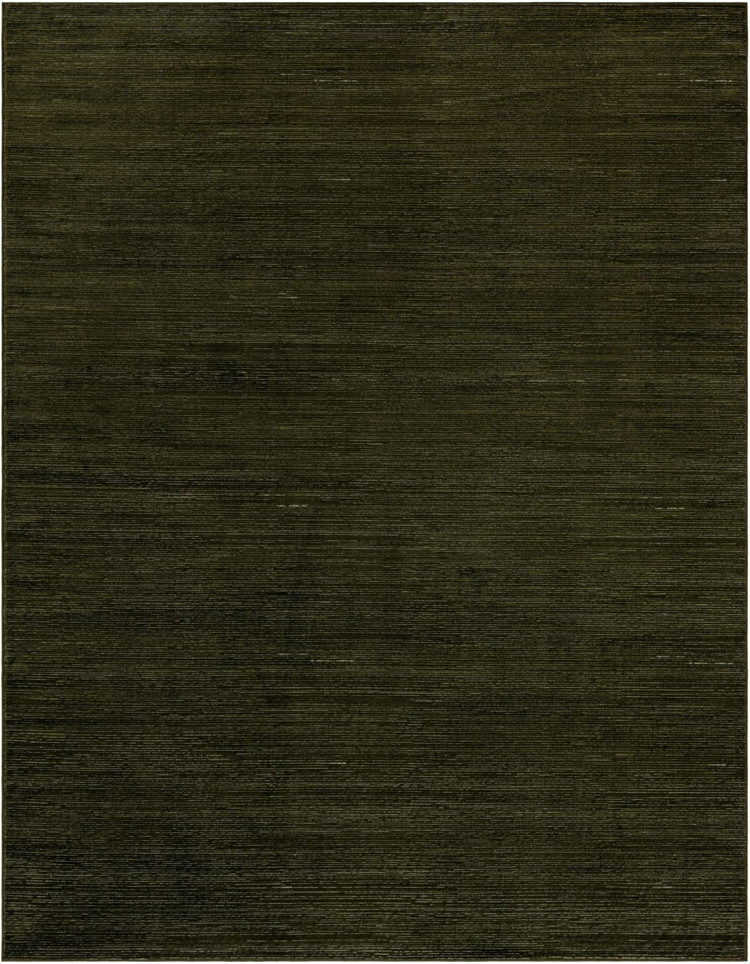 A 9x12 rectangular Finsbury rug in deep green, featuring a subtle horizontal textured pattern, perfect for a modern living room.