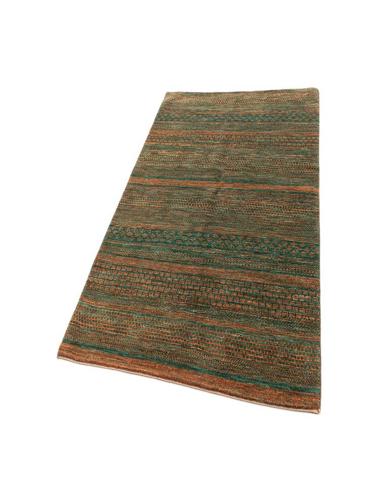 Detail image of  5' 1 x 7'  Hand Knotted Gabbeh Wool Rug