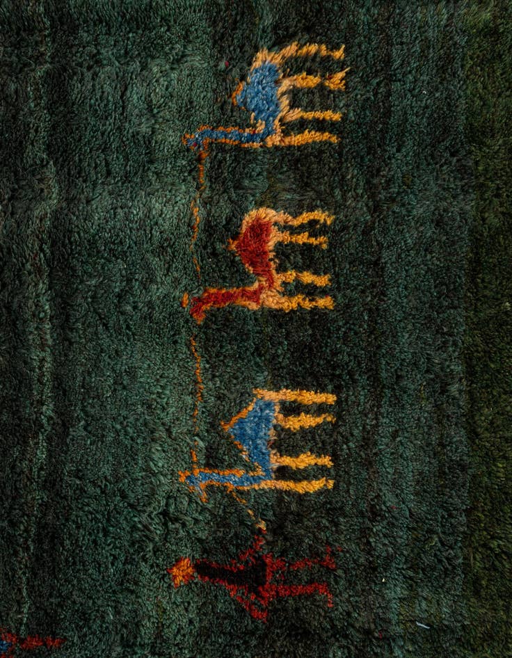 Detail image of  6' 9 x 9' 8  Hand Knotted Gabbeh Wool Rug