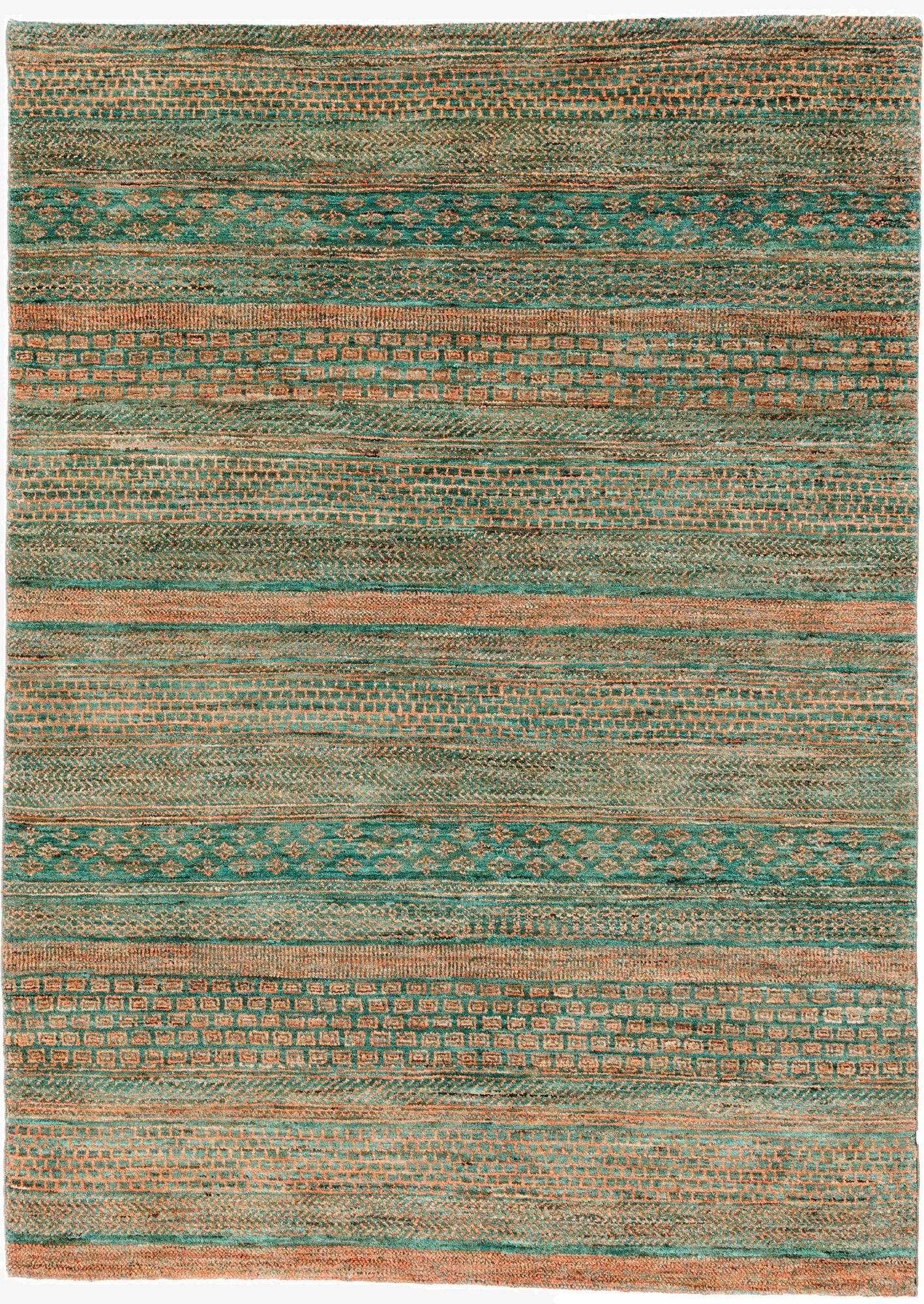  5' 1 x 7'  Hand Knotted Gabbeh Wool Rug