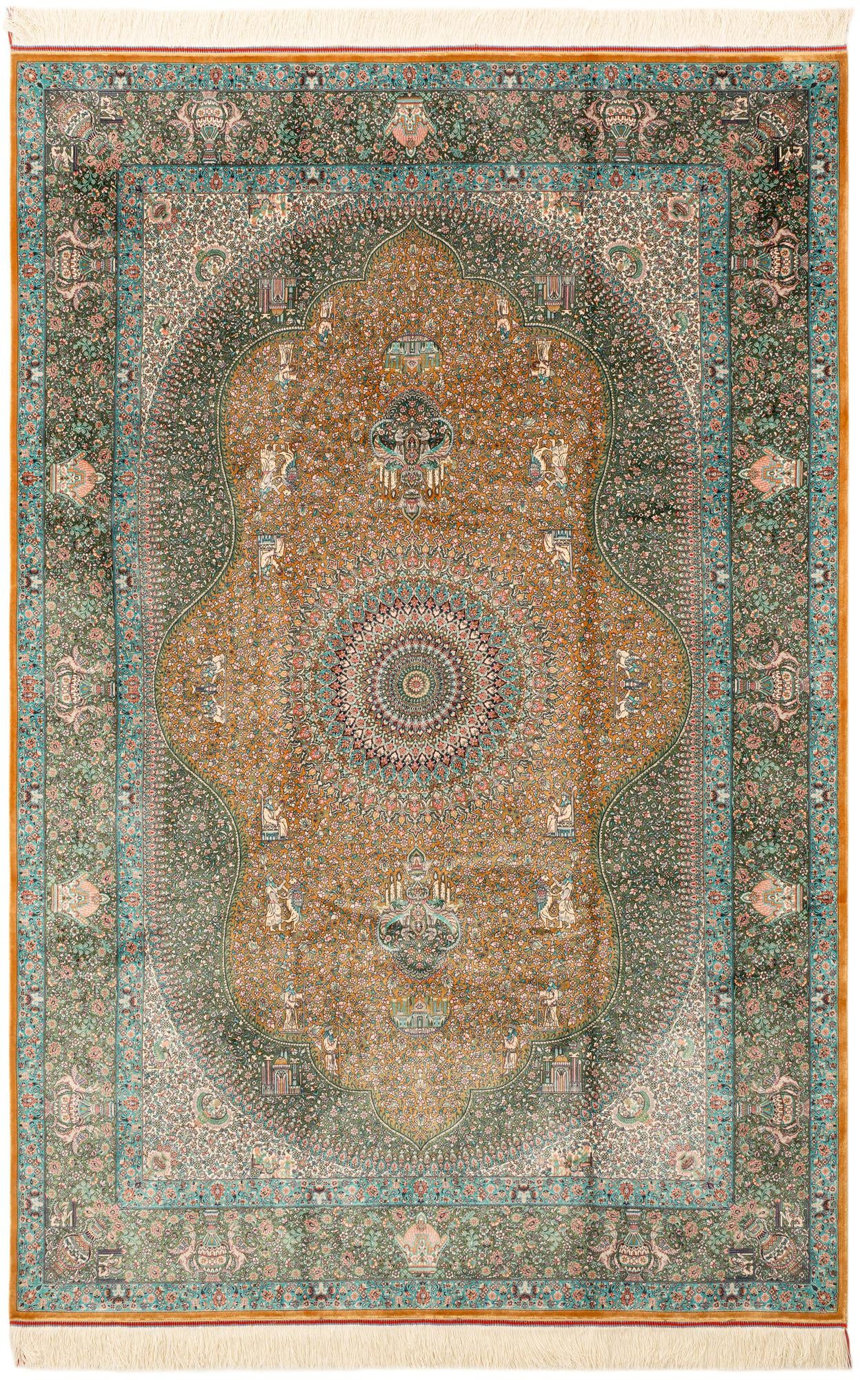  4' 10 x 7' 4 Ghom Design Rug