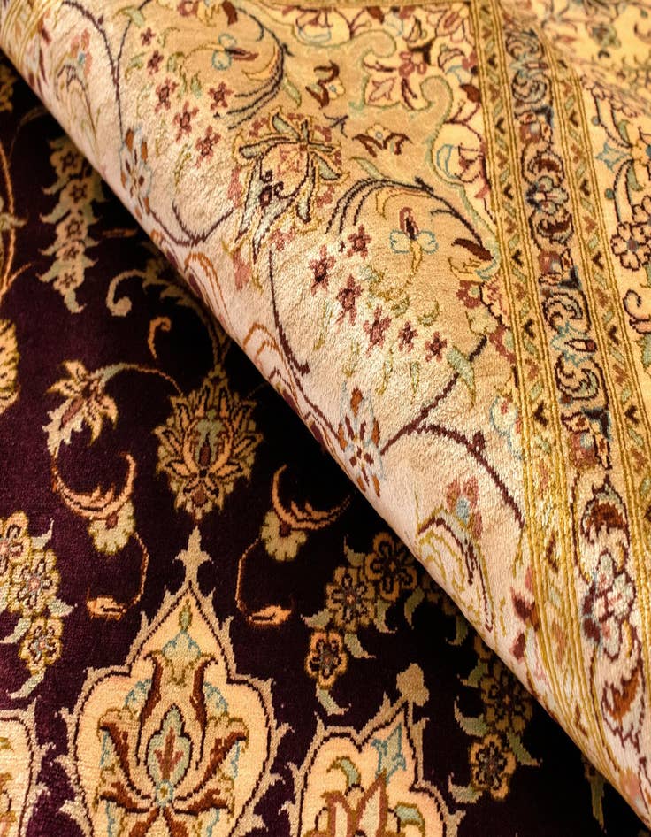 Detail image of  5' 1 x 7' 7 Ghom Silk Rug