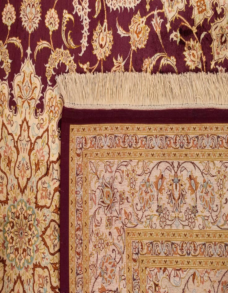 Detail image of  5' 1 x 7' 7 Ghom Silk Rug