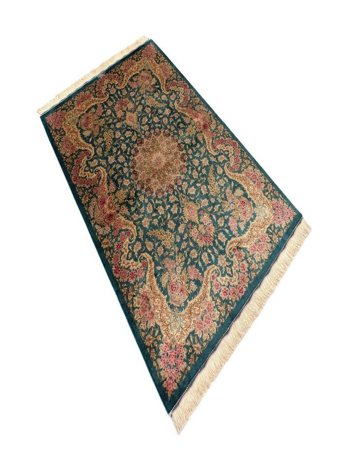 Detail image of  3' 3 x 4' 11 Ghom Silk Rug