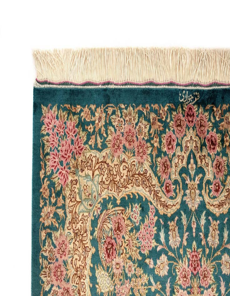 Detail image of  3' 3 x 4' 11 Ghom Silk Rug