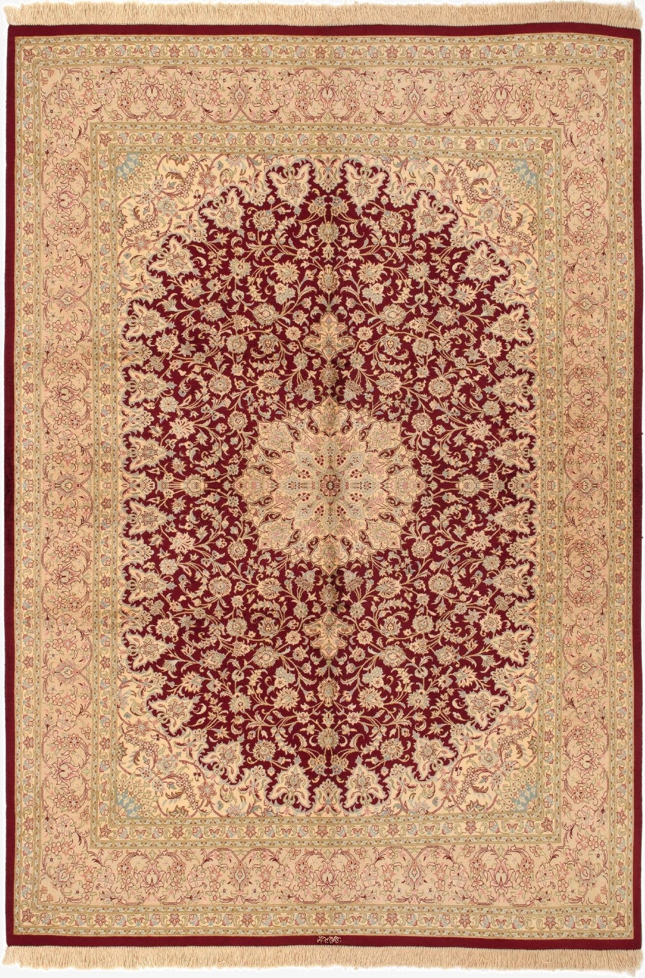  4' 4 x 6' 6 Ghom Silk Rug