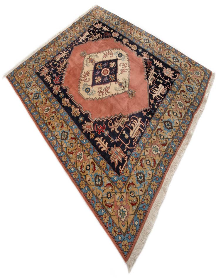 Detail image of 8' x 9' Hand Knotted Indo Tabriz Wool Rug