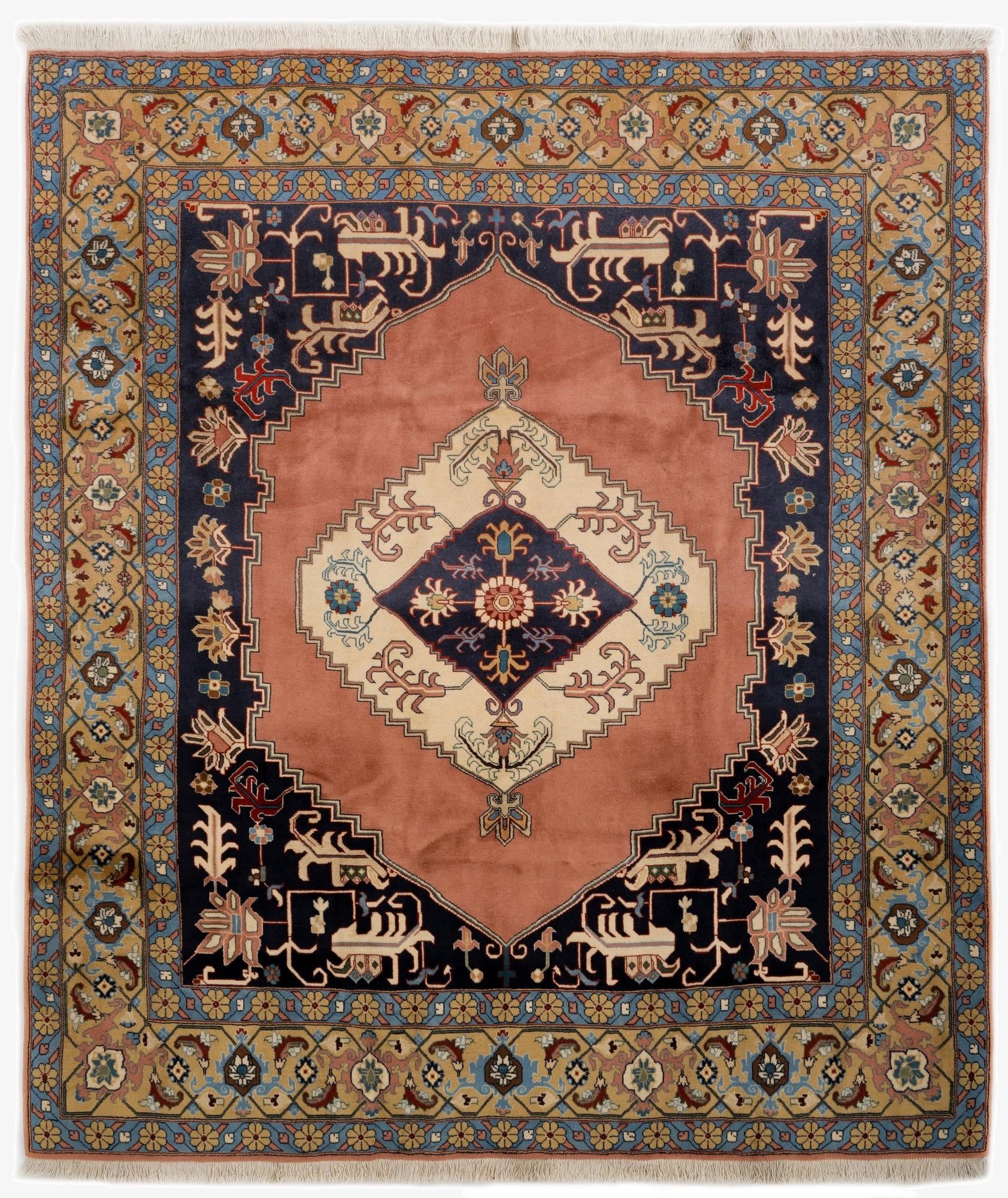  8' x 9'  Hand Knotted Indo Tabriz Wool Rug