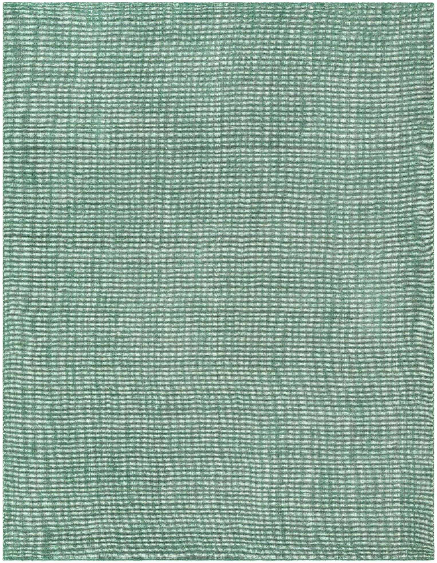 A 10x13 rectangular Jill Zarin English Manor area rug in a solid green, textured wool.