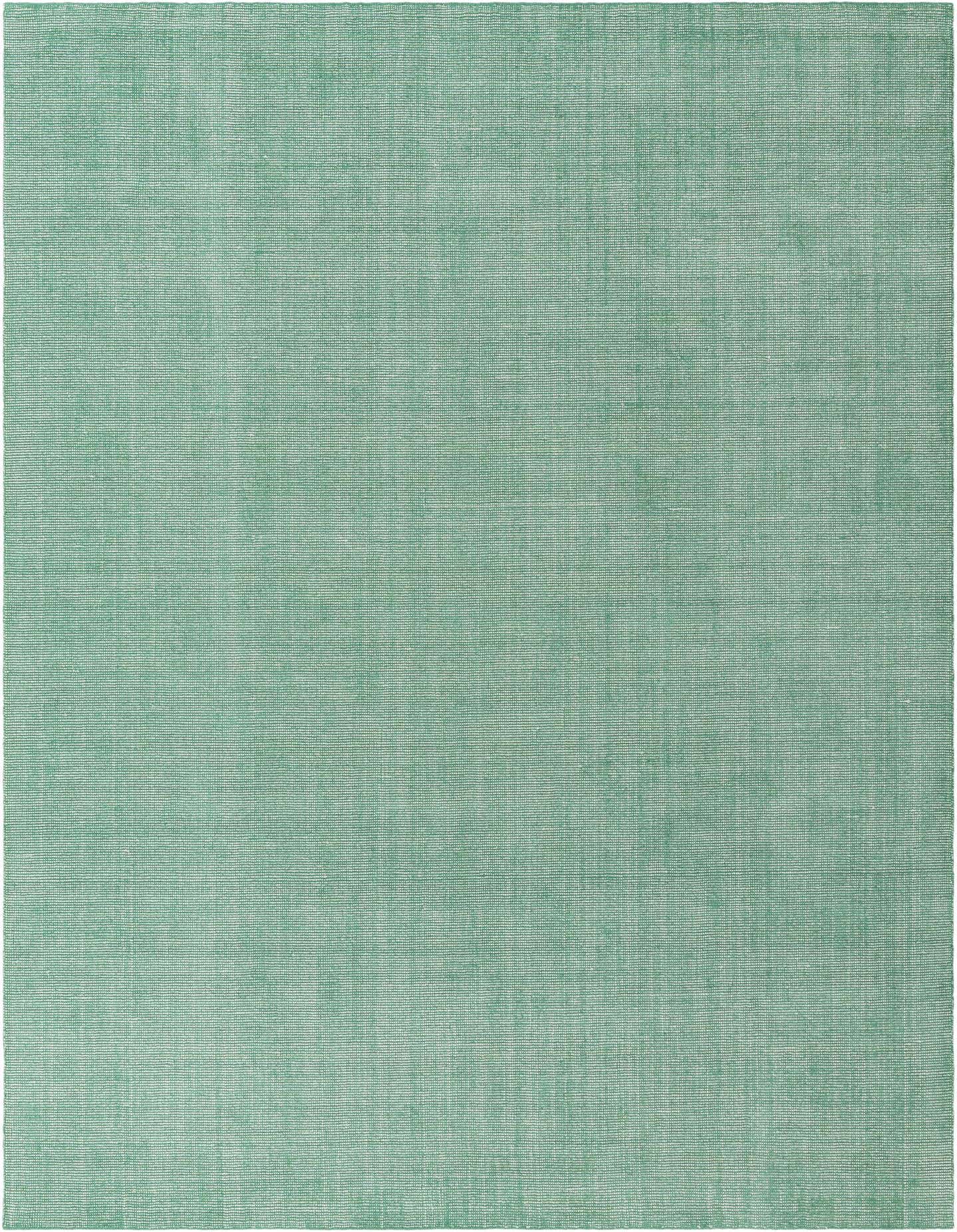 A large 10x14 rectangular Jill Zarin English Manor rug in a solid green hue with a subtle textured weave.