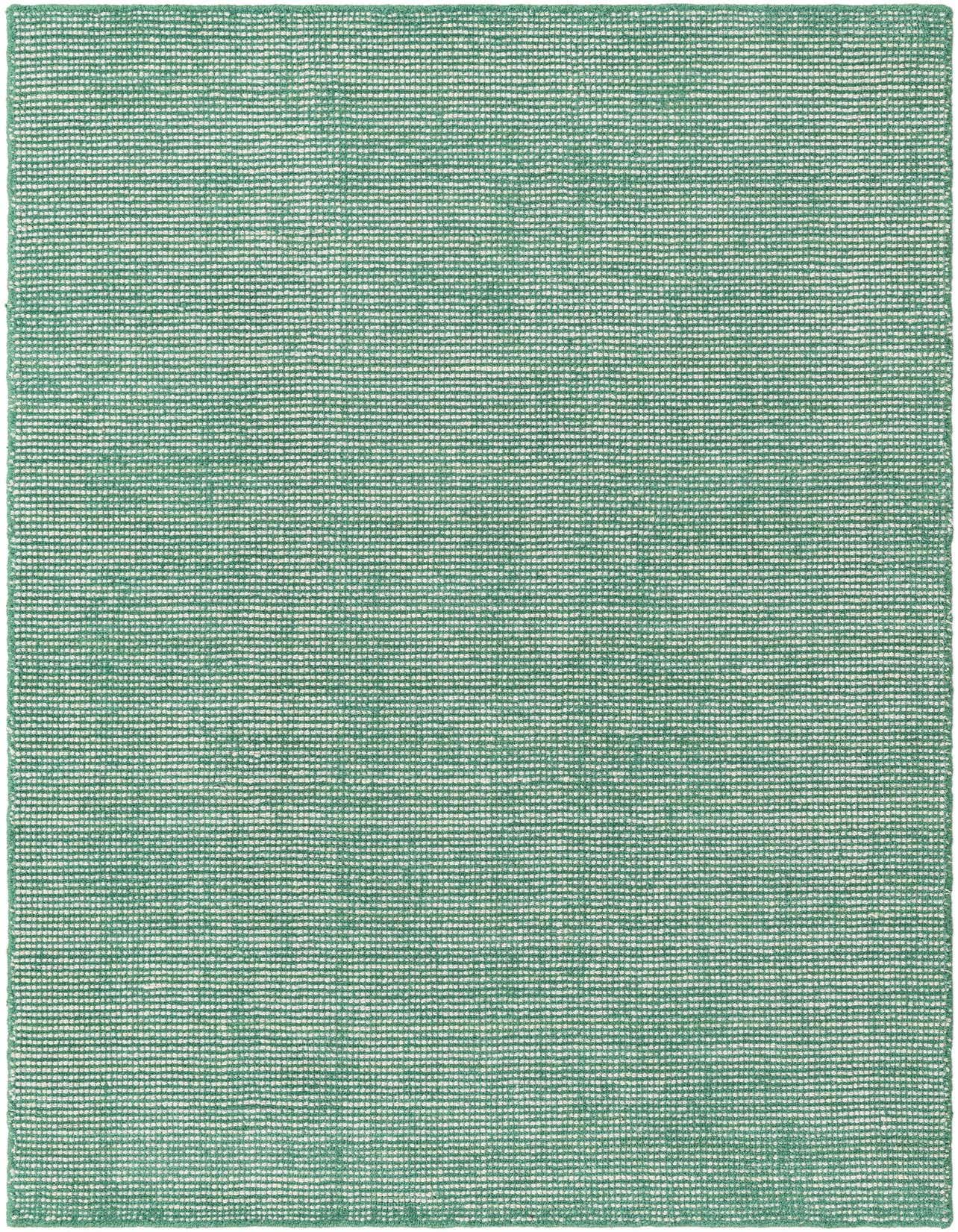 A 3x5 rectangular Jill Zarin English Manor rug in a modern solid green textured wool, suitable for an indoor space.