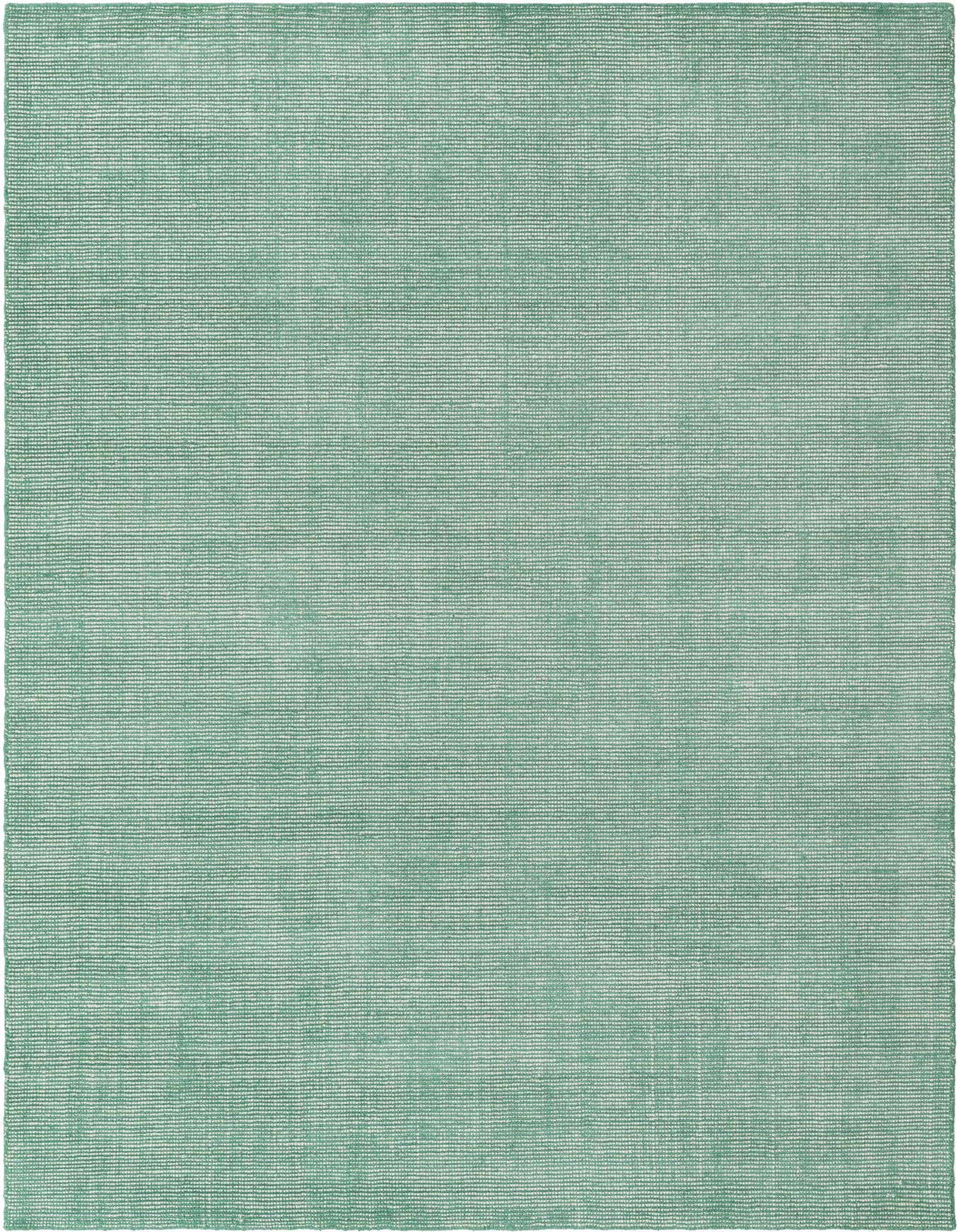 A 6x9 rectangular green modern area rug with a subtle textured pattern, perfect for a living room.
