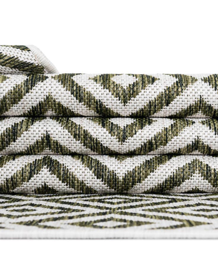 Detail image of  Custom Green  Washable Jill Zarin Indoor / Outdoor Rug