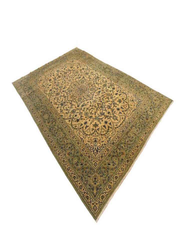 Detail image of  9' 1 x 13' 3  Hand Knotted Kashan Persian Wool Rug