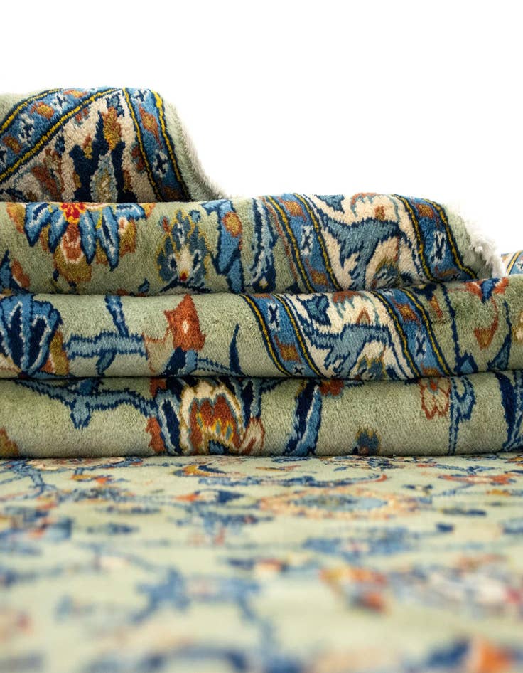 Detail image of  9' 5 x 13' 3  Hand Knotted Kashan Persian Rug