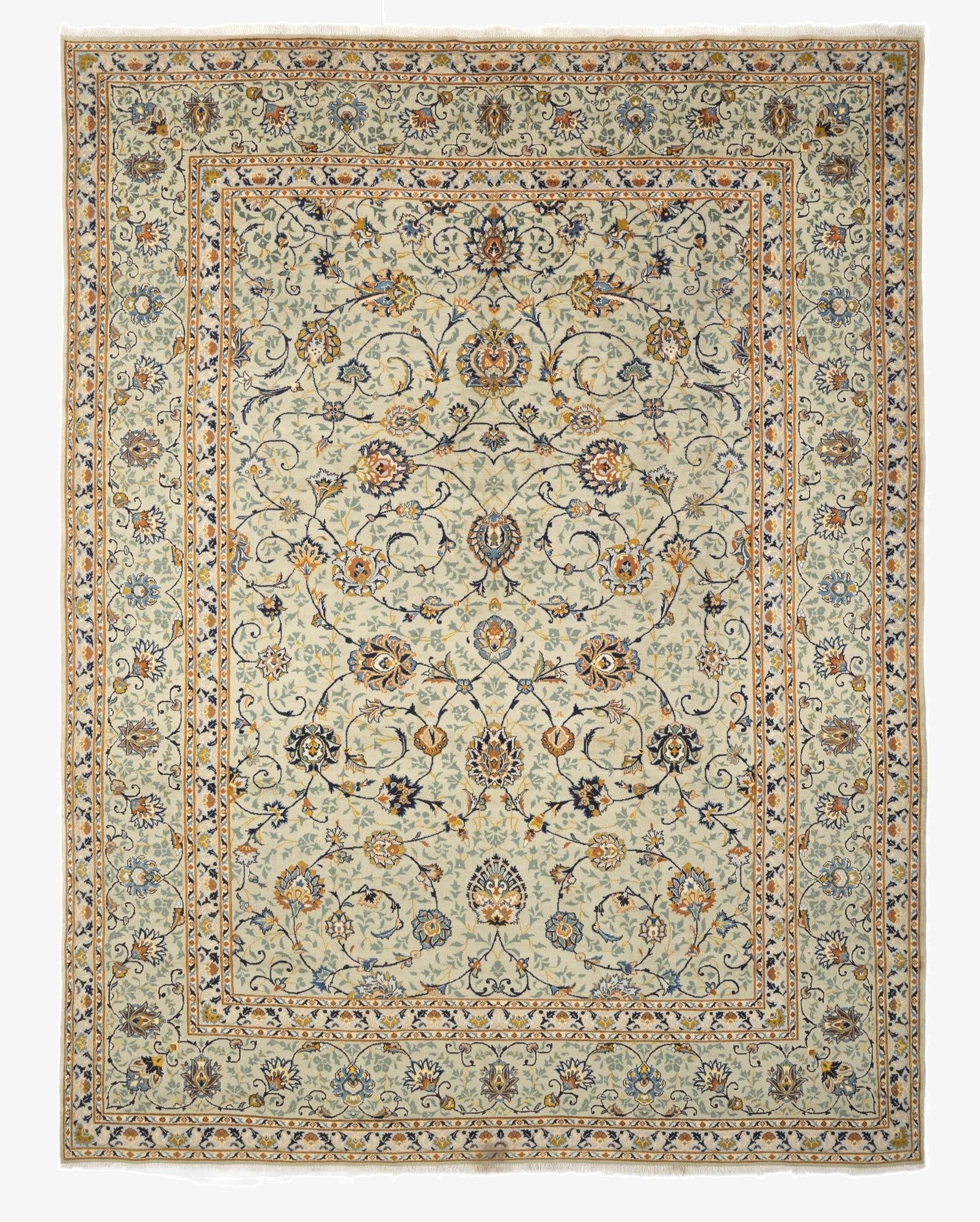  10' x 12' 11  Hand Knotted Kashan Persian Wool Rug