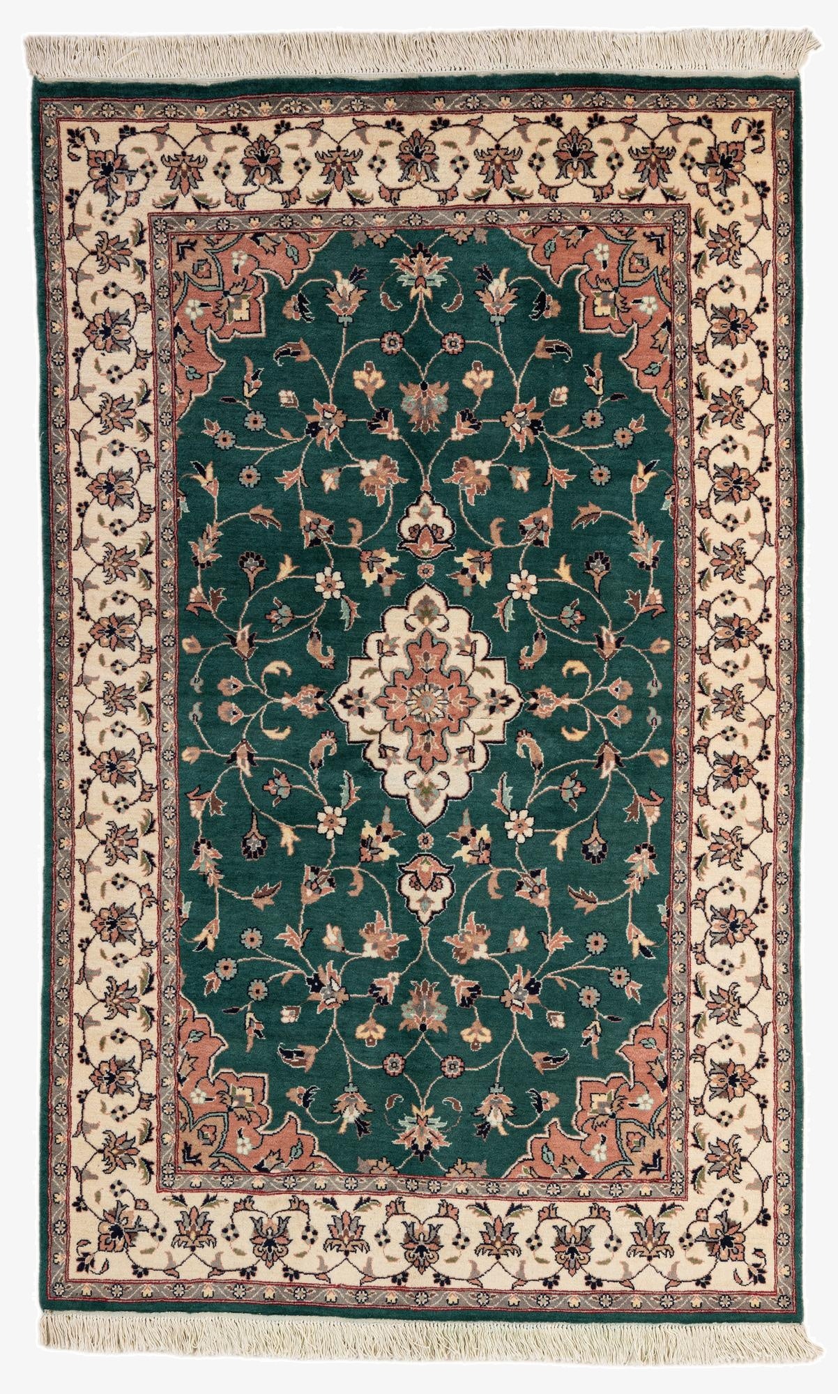 5' x 8' 3  Hand Knotted Kashan Wool Rug