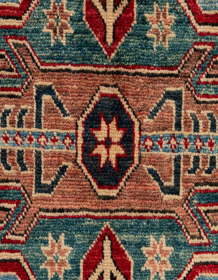 Detail image of  5' 2 x 6' 4  Hand Knotted Kazak Wool Rug