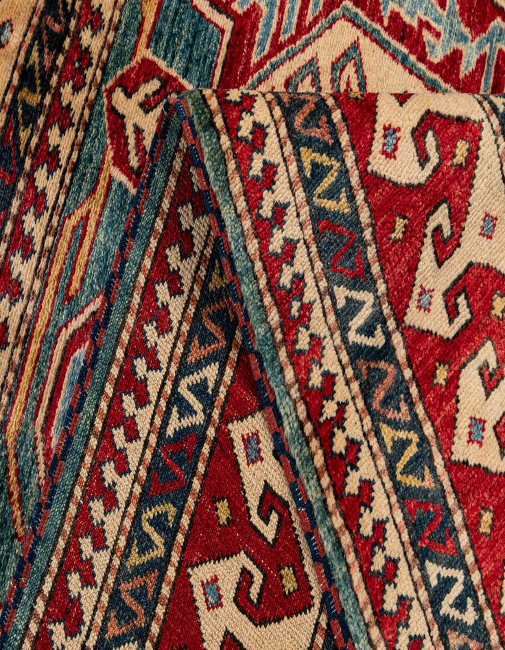 Detail image of  5' 2 x 6' 4  Hand Knotted Kazak Wool Rug