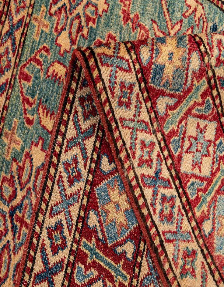 Detail image of  3' 3 x 4' 11  Hand Knotted Kazak Wool Rug