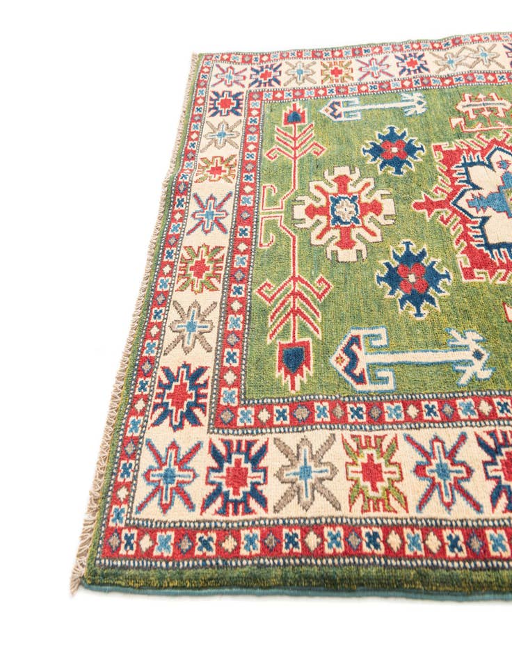 Detail image of  3' 4 x 4' 9  Hand Knotted Kazak Rug