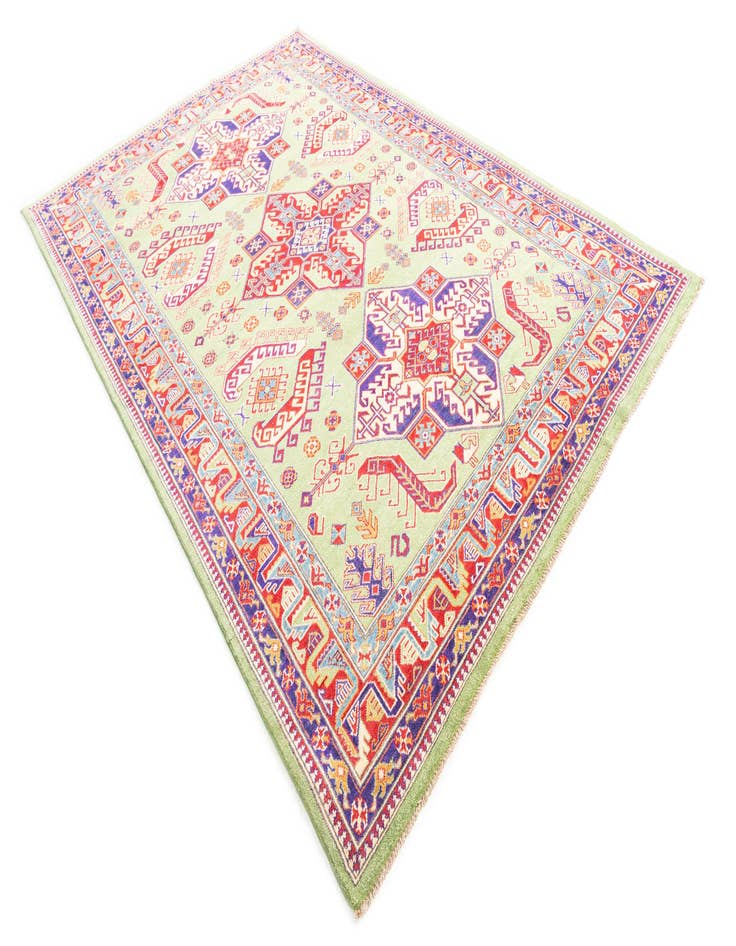 Detail image of  6' 8 x 10'  Hand Knotted Kazak Rug