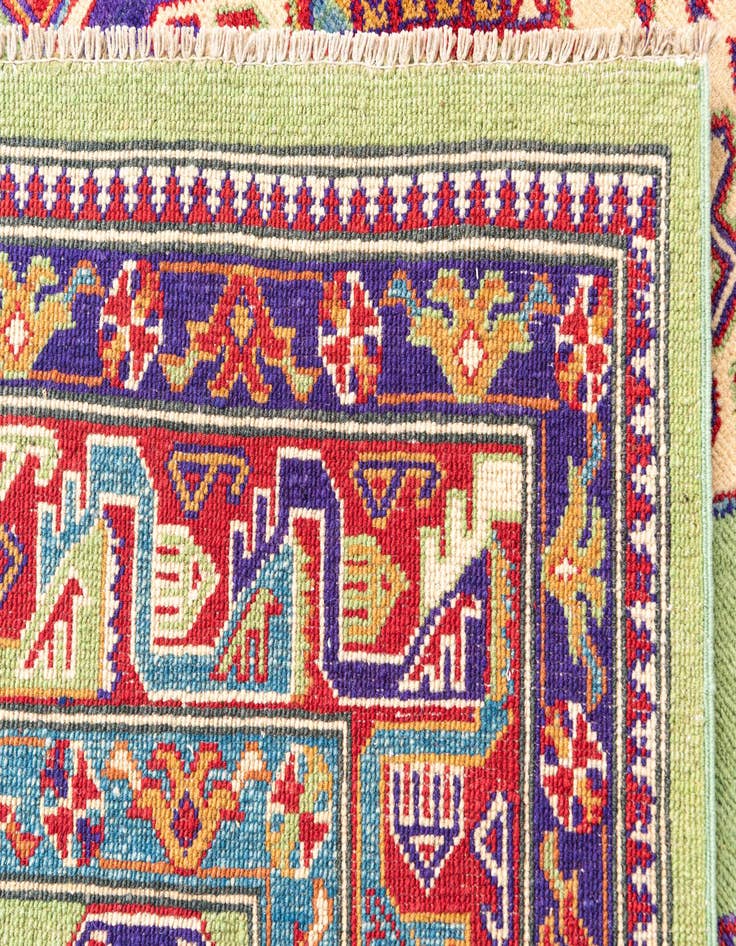 Detail image of  6' 8 x 10'  Hand Knotted Kazak Rug