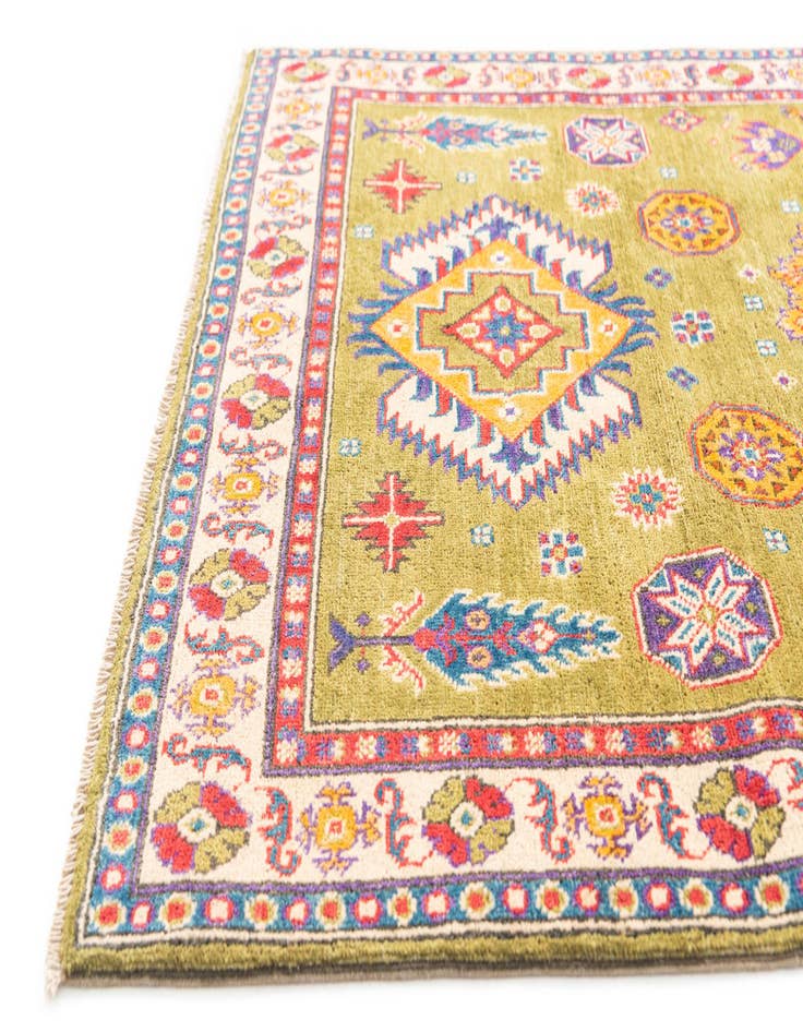Detail image of  4' x 6' 2  Hand Knotted Kazak Rug