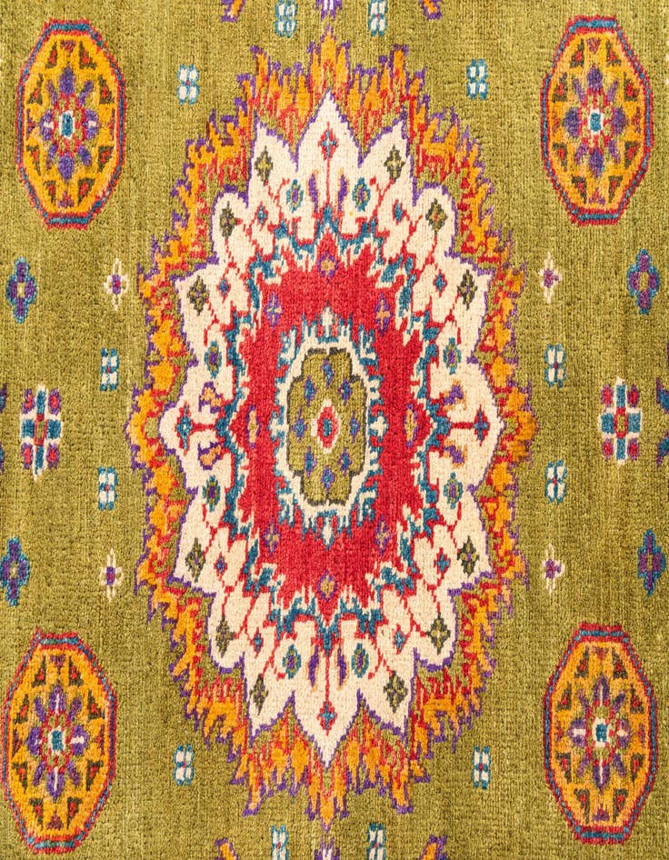 Detail image of  4' x 6' 2  Hand Knotted Kazak Rug