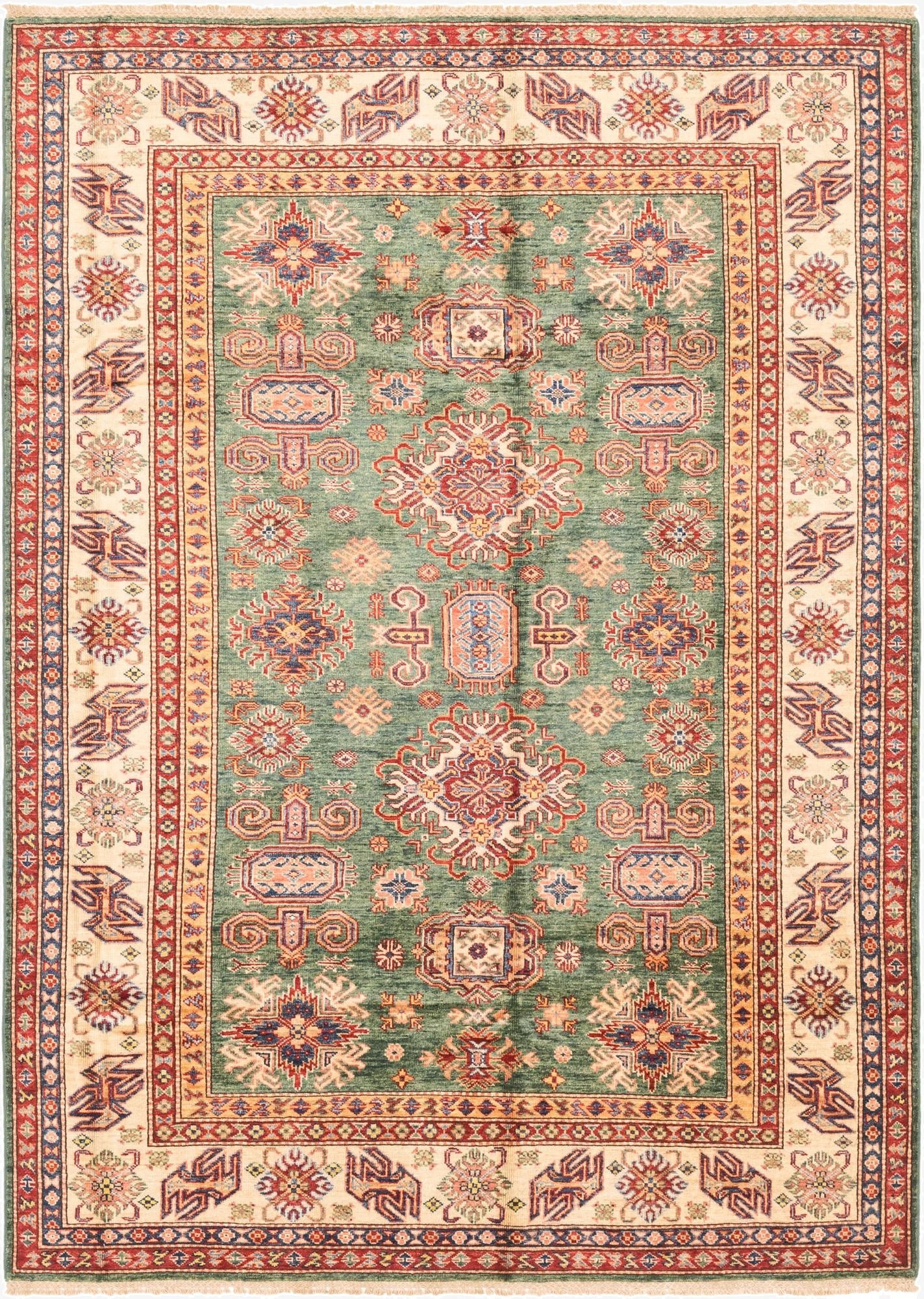  5' 9 x 7' 11  Hand Knotted Kazak Oriental Rug