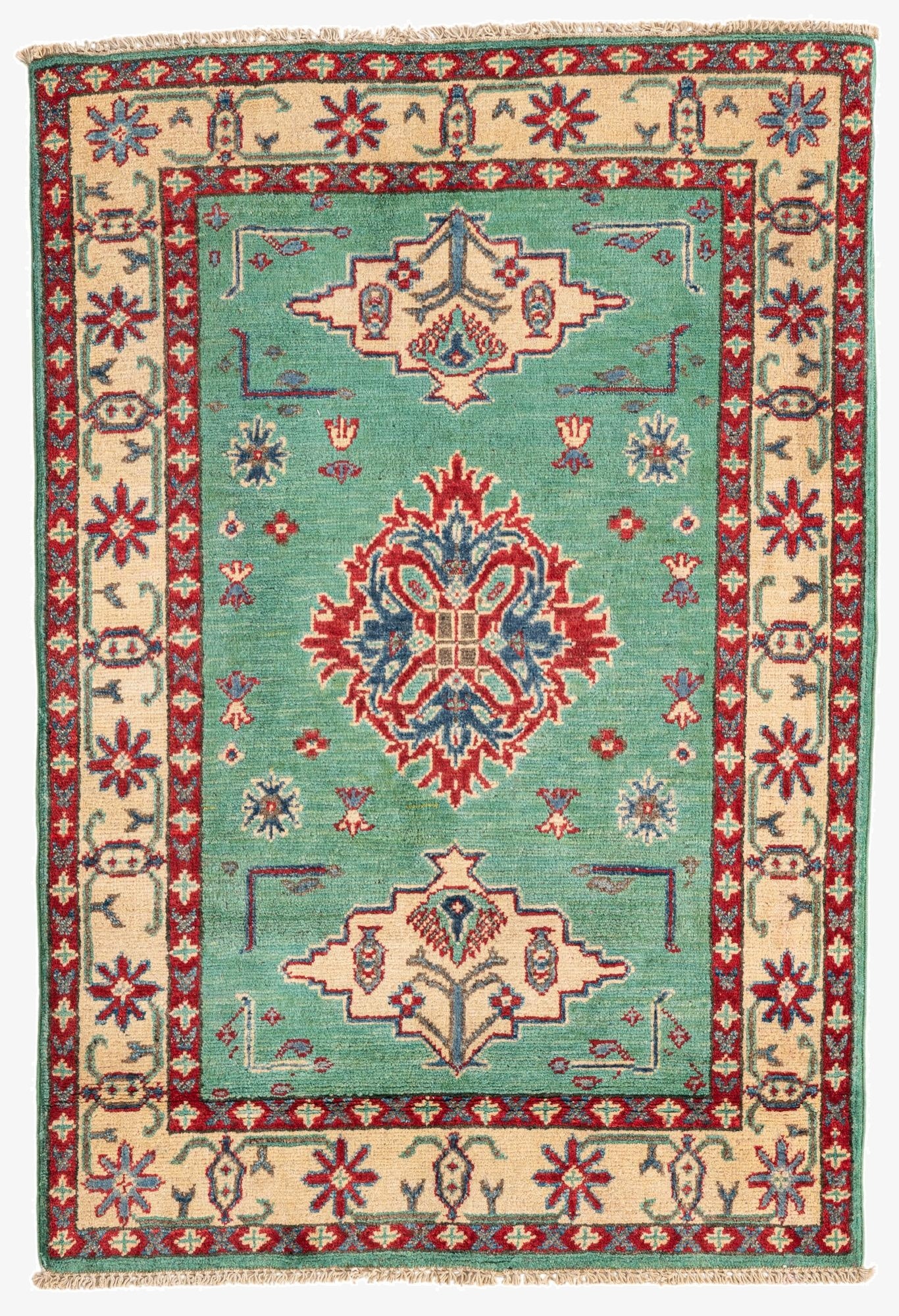  2' 10 x 4' 2  Hand Knotted Kazak Rug