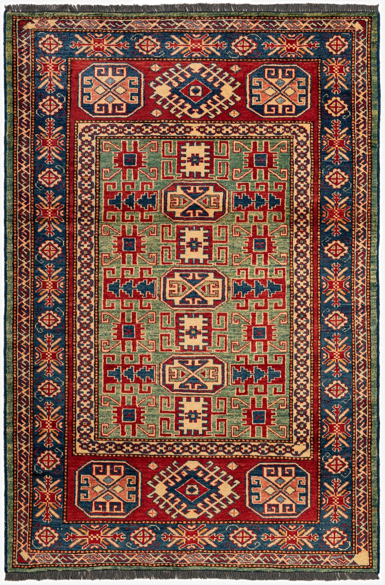  3' 11 x 5' 9  Hand Knotted Kazak Wool Rug