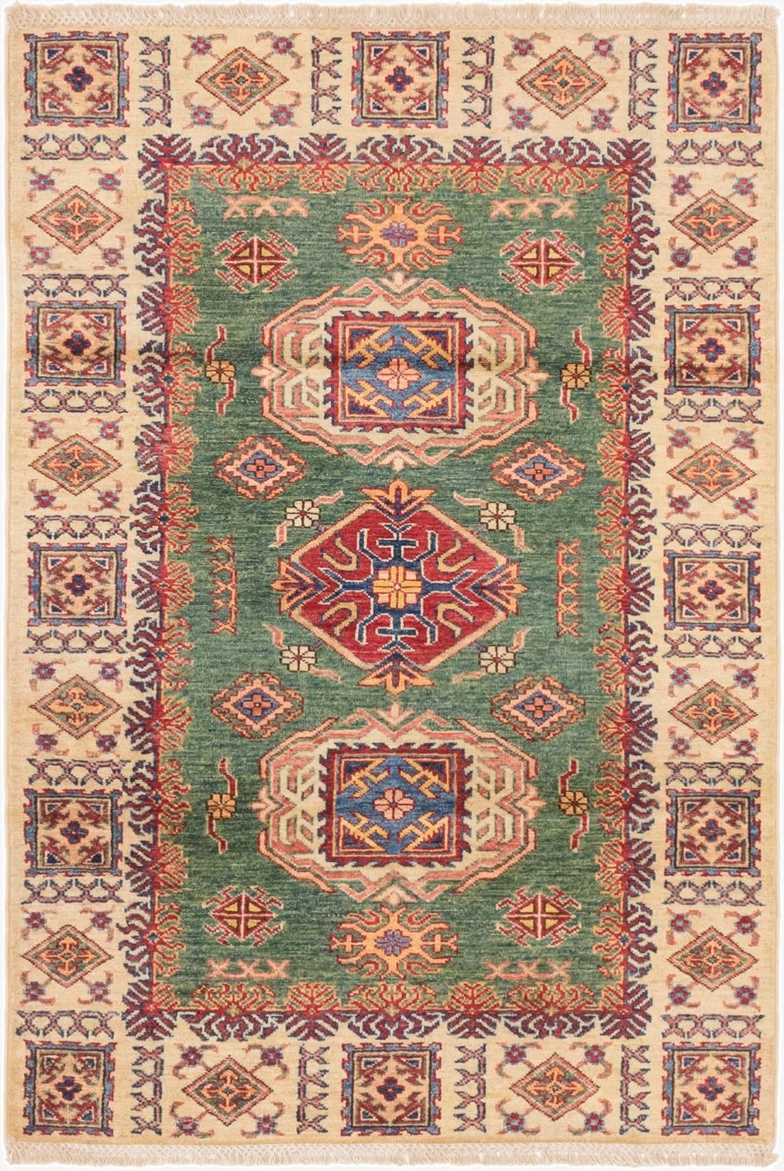 3' 3 x 4' 10  Hand Knotted Kazak Oriental Rug