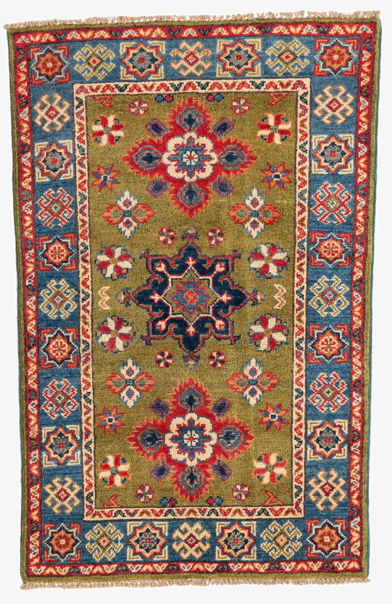  2' 8 x 4'  Hand Knotted Kazak Rug